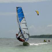 Windsurfer Jan am Bulabog Beach auf Boracay Island 2013.